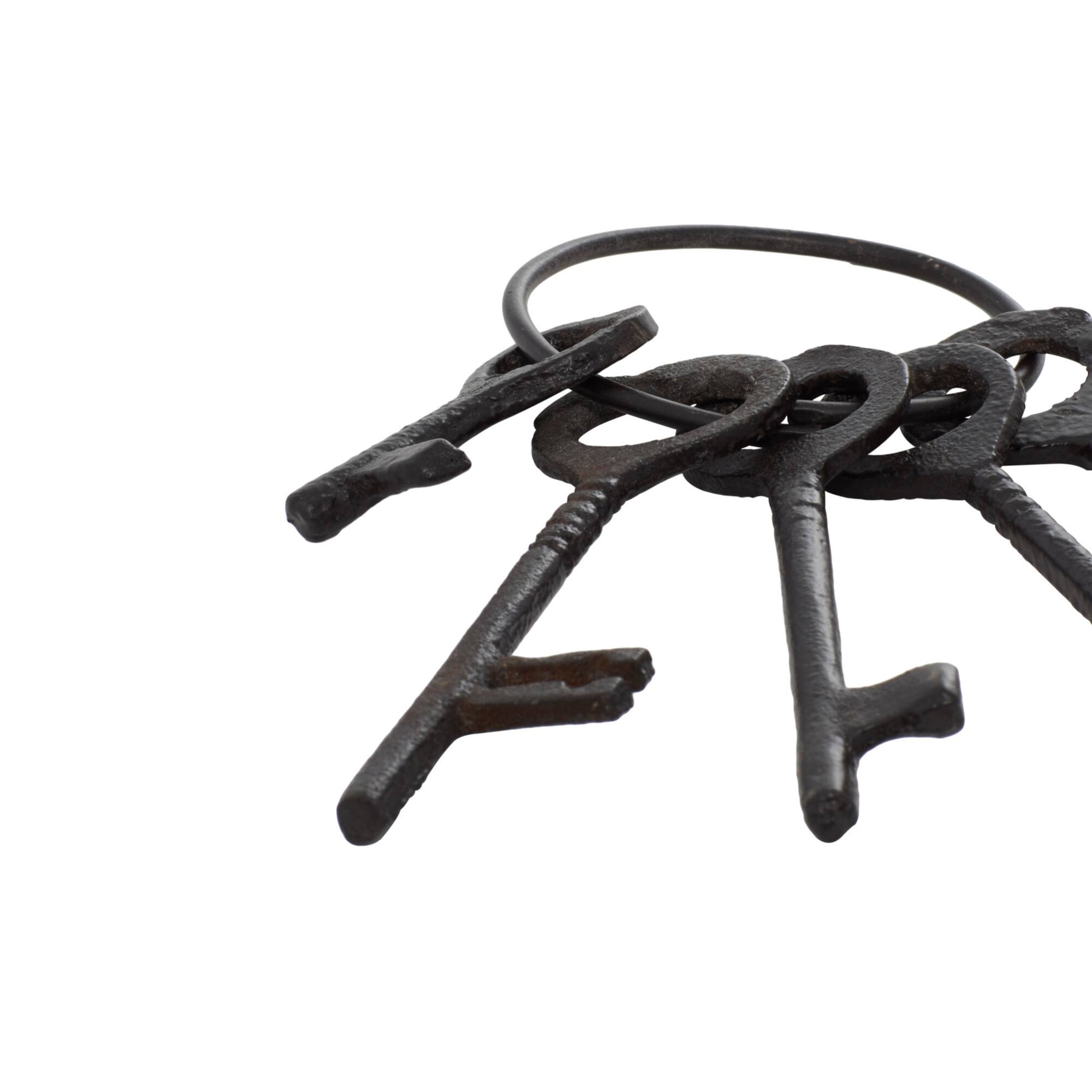 Set of 5" Black Aluminum Industrial Keys, 8" x 3"